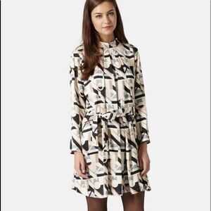 Topshop High Neck Geometric Print Mini Dress 8